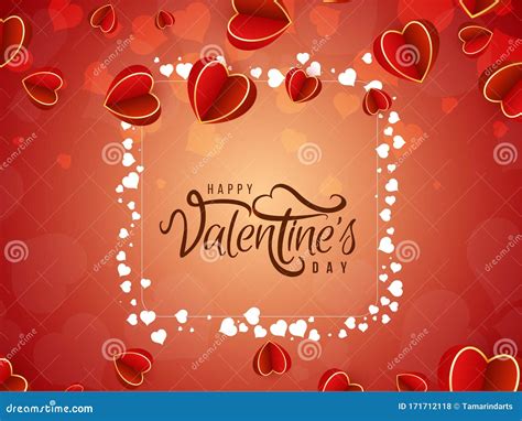 Elegant Happy Valentine`s Day Background Stock Vector Illustration Of Card Romance 171712118