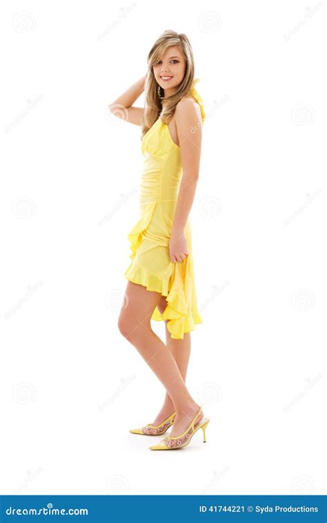 Lovely Girl In Yellow Dress Stock Image Image Of Inviting Lovely 41744221