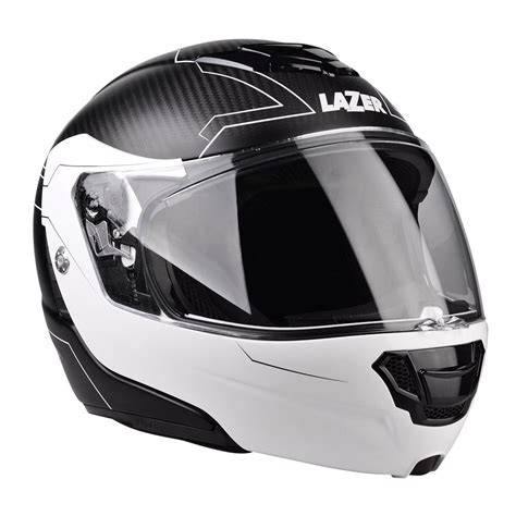 LAZER MOTO Casque Modulable MONACO EVO Droid Pure Black Carbon Matt