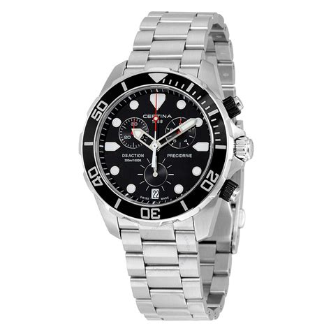 Certina Ds Action Chronograph Black Dial Stainless Steel Men S Watch