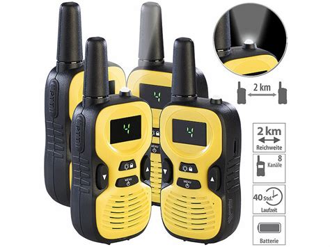 simvalley PMR Funkgeräte Sets 4er Set Walkie Talkie Funkgeräte 8