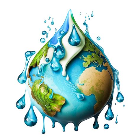 Water Drop And Planet Earth Icon 22507208 Png