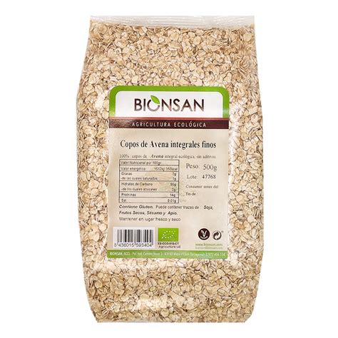 Copos de Avena Finos Ecológicos de Proximidad 500gr Bionsan