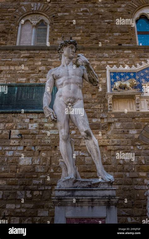 Replica of Michelangelo's David in Florence, Italy Stock Photo - Alamy