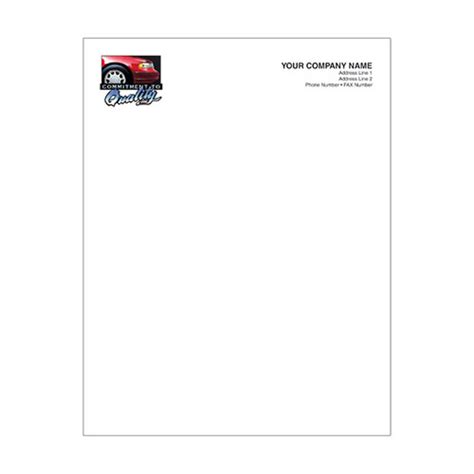 Automotive Business Letterhead 250 Commitment To Quality