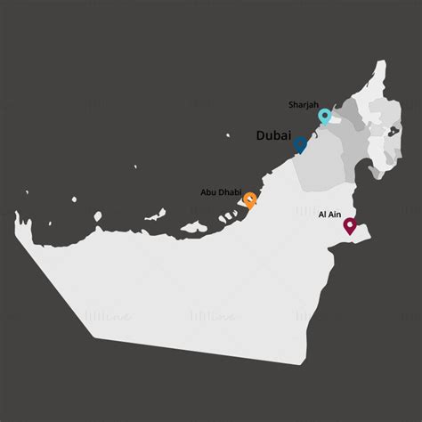 United Arab Emirates Map Vector