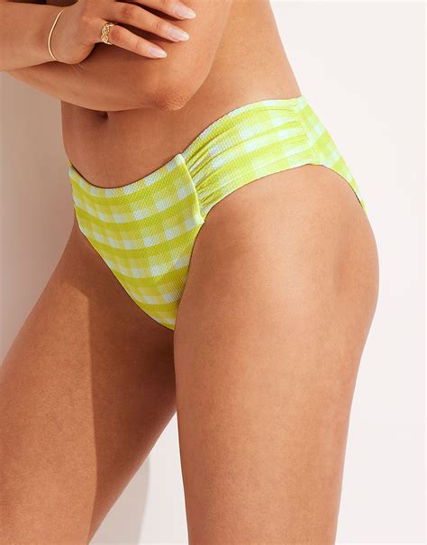 Portofino Ruched Side Retro Bikini Pant Wild Lime