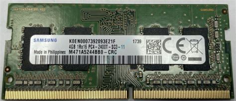 Оперативная память 4Gb Samsung M471A5244BB0-CRC DDR4 2400 SO-DIMM ...