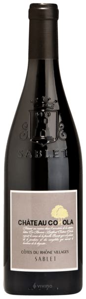 2015 Château Cohola Côtes du Rhône Villages Sablet Rouge Vivino US