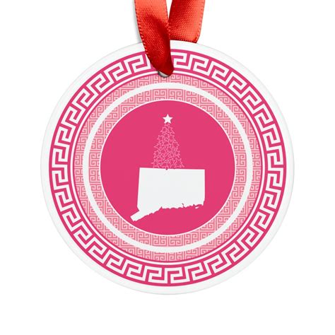 Connecticut Christmas Ornament Acrylic Ornament With Ribbon Unique Ct