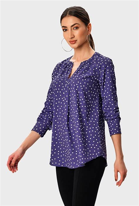 Shop Polka Dot Print Crepe Tunic Eshakti