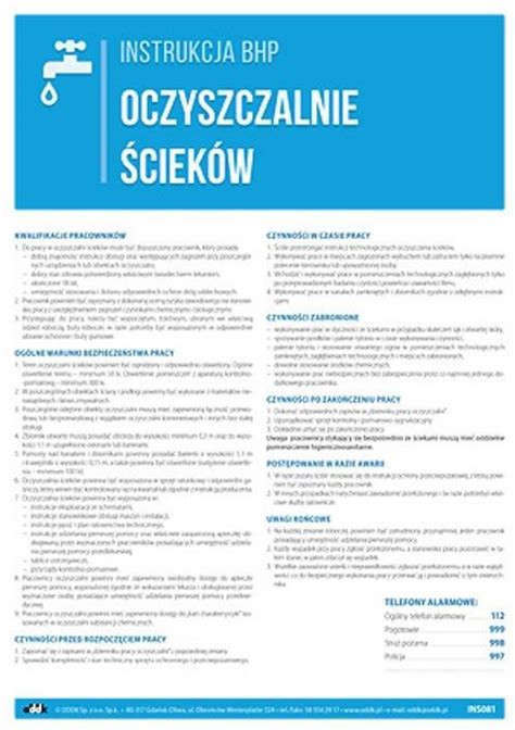 Oddk Instrukcja Bhp Oczyszczalnie Ścieków Ceny i opinie Ceneo pl