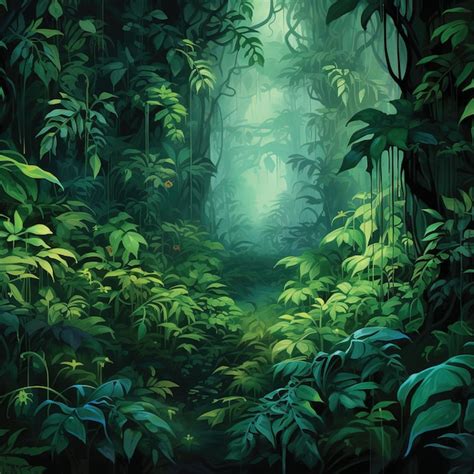 Jungle Scenery Illustrations Created Ai Generated Premium AI