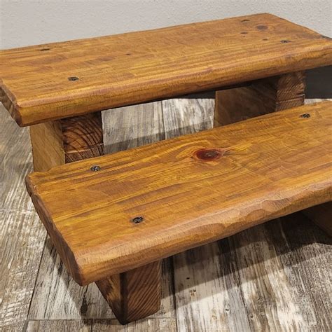 Wooden Rustic Step Stool Etsy