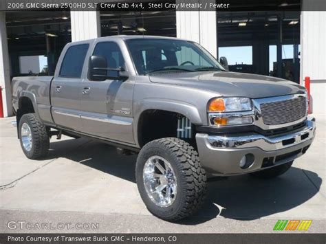 Steel Gray Metallic 2006 Gmc Sierra 2500hd Slt Crew Cab 4x4 Pewter Interior