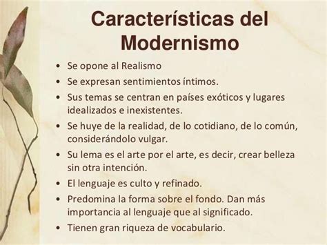 Cuales Son Las Caracteristicas Del Modernismo Kaif