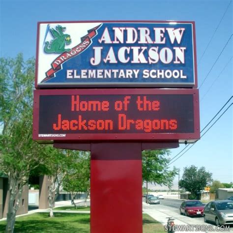 School Sign for Andrew Jackson Elementary School - Indio, CA