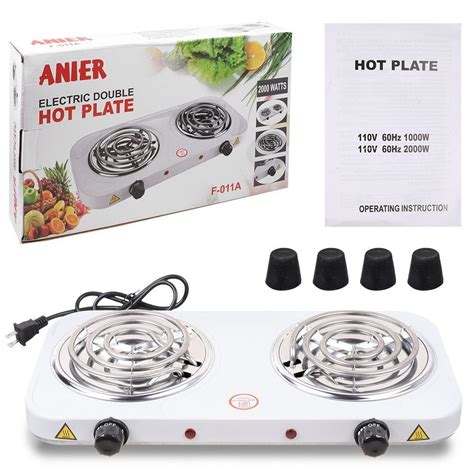 Portable Electric Dual Burner Hot Plate Cooker Kitchen Rv Cooktop Double Stove Walmart