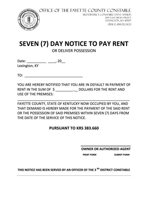 Top 7 Day Eviction Notice Form Templates Free To Download In Pdf Format