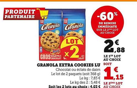 Promo Granola Extra Cookies Lu Chez Super U ICatalogue Fr