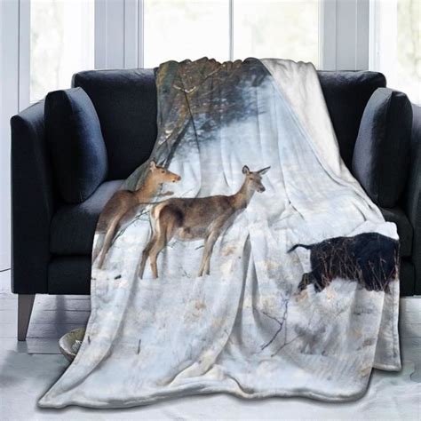 Mou Duveteux Jeté de Couverture pour Canapé Lit 100x125cm Animaux