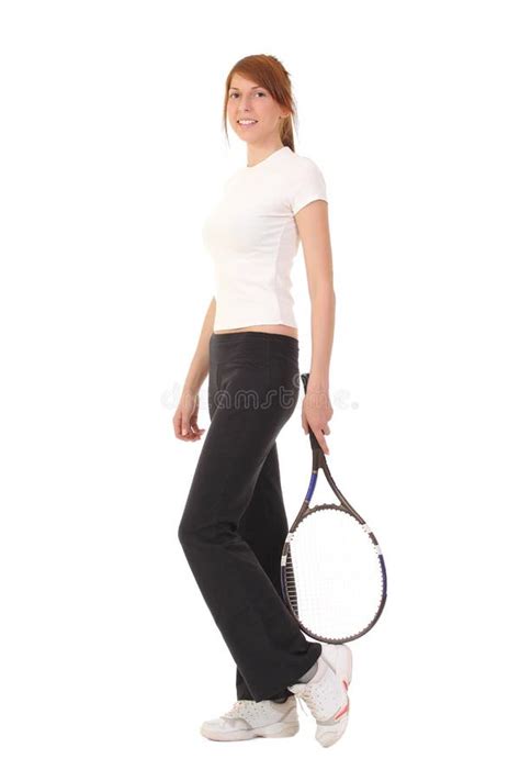 Slim Brunette Playing Tennis Stock Photo Image Of Show Athlete 106647202