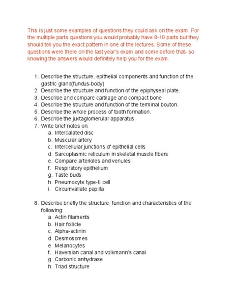 ANAT 261 Study Guide Fall 2011 Final Multiple Choice