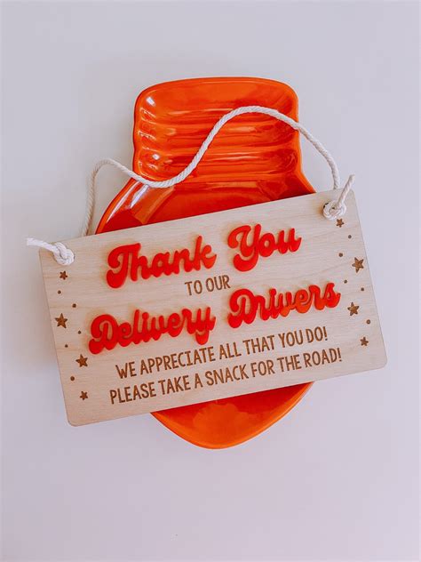 Thank You Delivery Drivers Sign Delivery Drivers Snack Sign Etsy