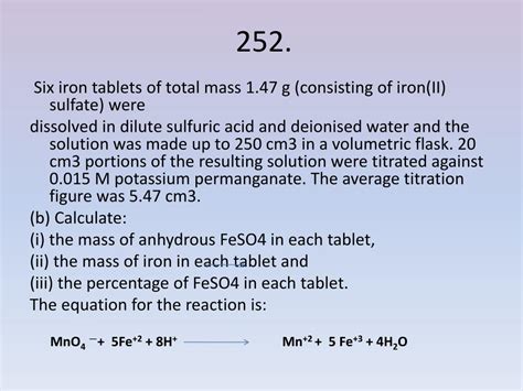 Ppt Potassium Permanganate Titrations Powerpoint Presentation Free Download Id1865392