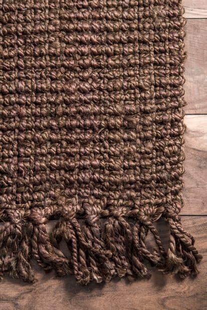 Maui Chunky Jute Tasseled Chocolate Rug