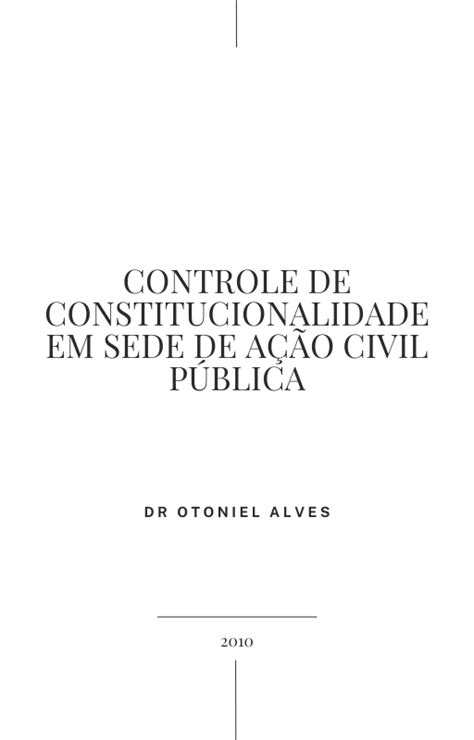 Controle de Constitucionalidade de Ação Civil Pública