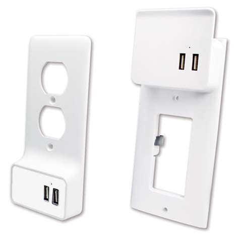 Wall Plate W Dual Usb Charging White Etl Quest Technology International