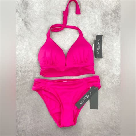 La Blanca Swim Last One La Blanca Island Goddess Halter Bikini Set Pink Poshmark