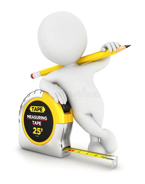 3d White People Measuring Tape Stock Illustration Illustration Of