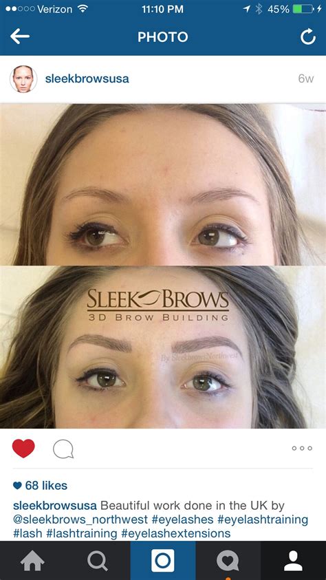 Before And After Sleek Brows Brows Eyebrow Extensions Microblading