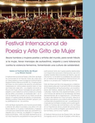 Conoce A Mujeres Poetas Internacional Y Al Festival Grito De Mujer PDF