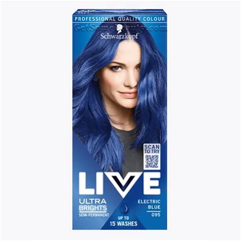 Schwarzkopf Live Semi Permanent Hair Dye Ultra Brights 095 Electric Blue Semi Permanent Hair