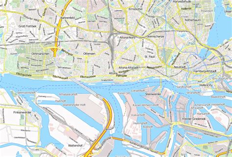 Altonaer Balkon Stadtplan Mit Luftbild Und Hotels Von Hamburg