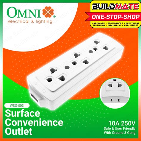 Omni Surface Convenience Outlet Wground 3 Gang Wsg 003 Buildmate