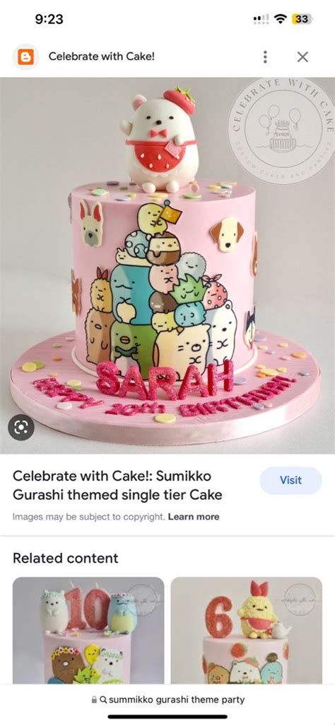 Sumikko Gurashi Birthday Cake Cake Mini Foods Birthday Party