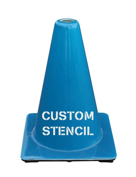 Light Blue 12 Inch Cones With Custom Graphic Cb12s Traffic Safety Store