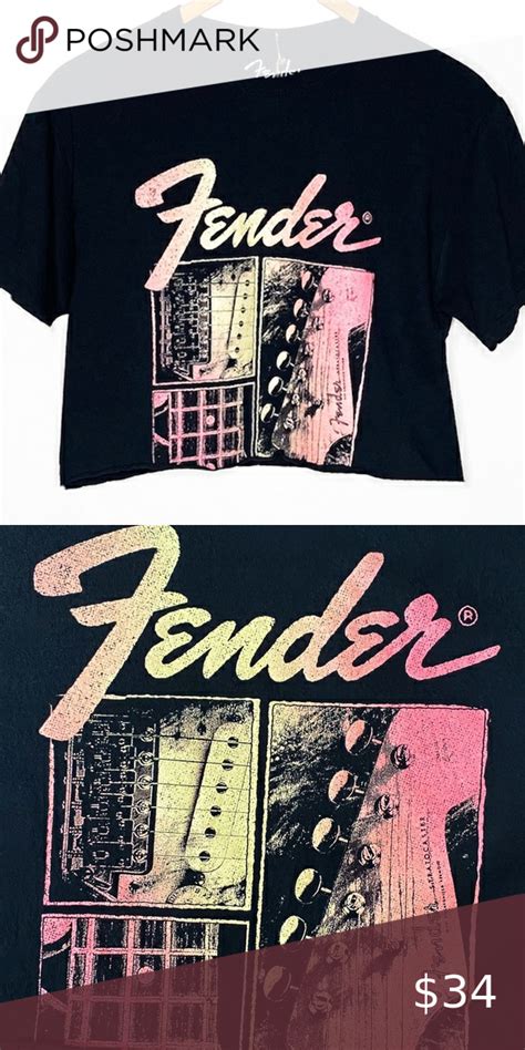 Fender Stratocaster Crop Fender Stratocaster Band Shirts Boyfriend