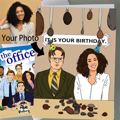 Custom The Office Funny Birthday Card Dwight Schrute Cartoon T Art