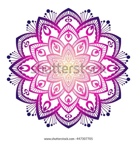 Vector Beautiful Mandala Vintage Decorative Element Stock Vector Royalty Free 447307705