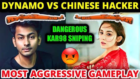 Dynamo Vs Chinese Hacker 🔥 Kar98 Dengerous Sniping 😱 Most Aggressive Gameplay Pubg Mobile