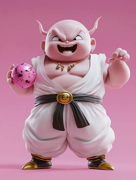 3d Cartoon Character Majin Buu Original Form Premium Ai Generated Image