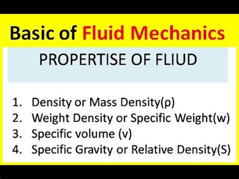 Basic Of Fluid Mechanics Youtube