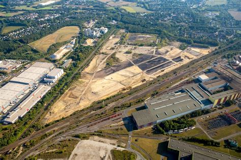 Luftaufnahme Dortmund Baustelle mit Erschließungs und Aufschüttungs