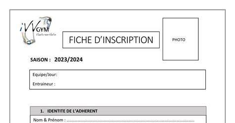 Fiche Inscription 2023 2024 Docx DocDroid