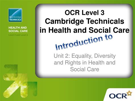 Ppt Unit Equality Diversity And Rights In Health And Social Care